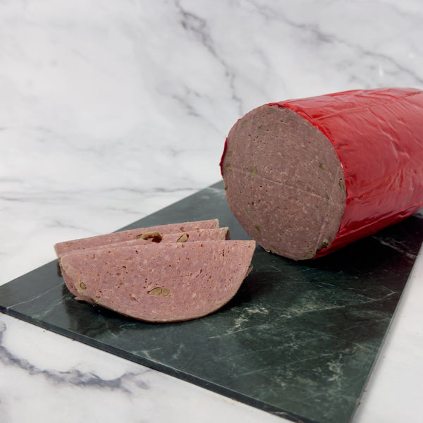 Handcrafted Beef Mortadella With Green Olives - Meats & Cuts